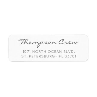 Modern Elegant Script Grey Return Address