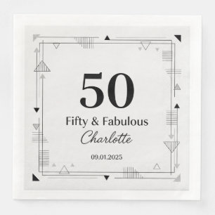 Modern Elegant Script Happy Birthday Custom Paper Napkin