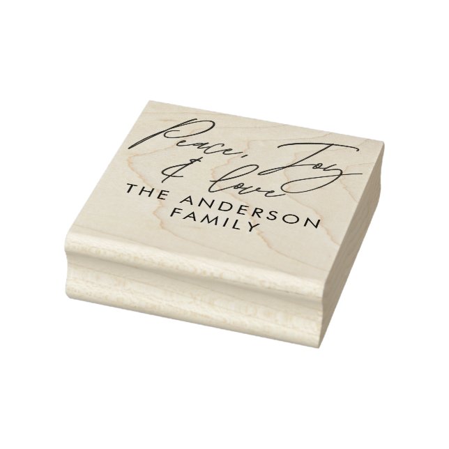 Modern elegant script holiday personalised rubber stamp (Stamp)