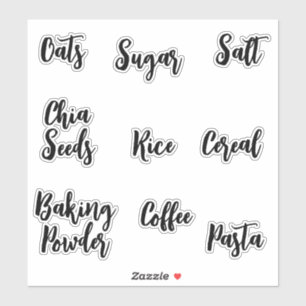 Modern Elegant Script Kitchen Pantry Labels