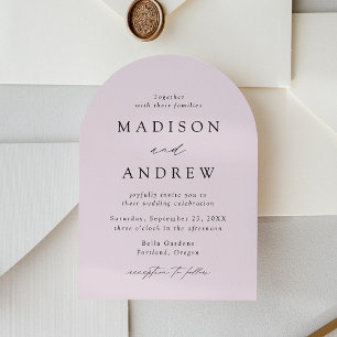 Modern Elegant Script Lavender Arch Wedding Invitation