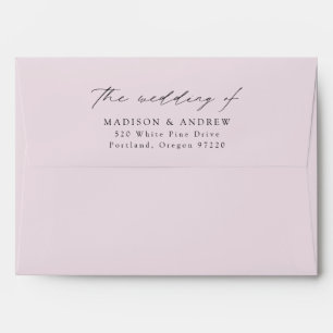 Modern Elegant Script Lavender Wedding Envelope
