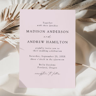 Modern Elegant Script Lavender Wedding Invitation