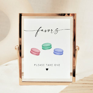 Modern Elegant Script Macaron Favors Poster