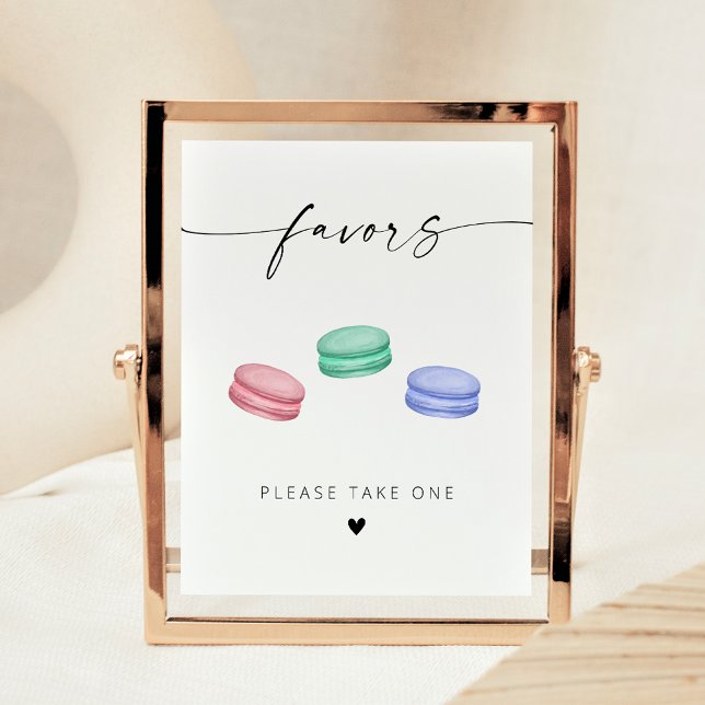 Modern Elegant Script Macaron Favors Poster (Creator Uploaded)
