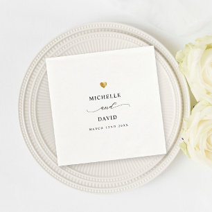 Modern Elegant Script Minimal Gold Wedding Napkin