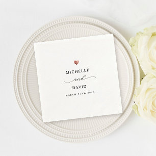 Modern Elegant Script Minimal Gold Wedding  Napkin