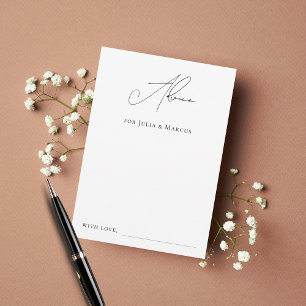 Modern Elegant Script Minimalist Plain Wedding Advice Card