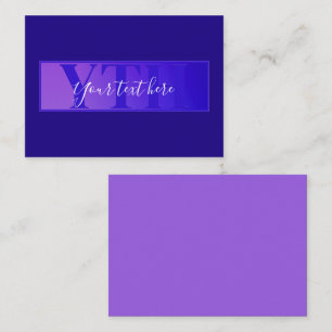 Modern Elegant Script Name & Monogram Ombre Purple Card