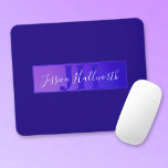 Modern Elegant Script Name & Monogram Ombre Purple Mouse Mat<br><div class="desc">Modern,  elegant design with a customisable name or any other text,  edit as you like!</div>