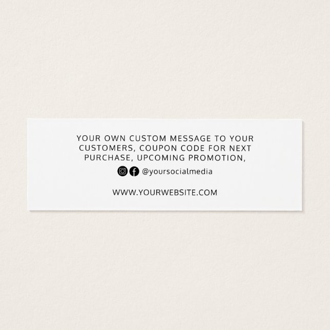 Modern Elegant Script Order Thank You Order Insert (Back)