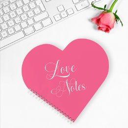 Modern Elegant Script Personalised Pink Love Notes Notebook