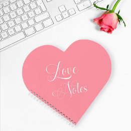 Modern Elegant Script Personalised Pink Love Notes Notebook