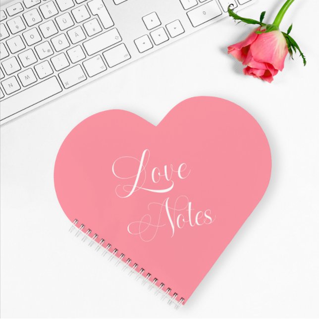 Modern Elegant Script Personalised Pink Love Notes Notebook (Creator Uploaded)