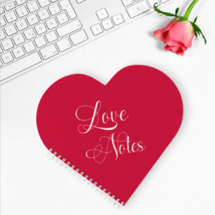 Modern Elegant Script Personalised Rose Love Notes Notebook