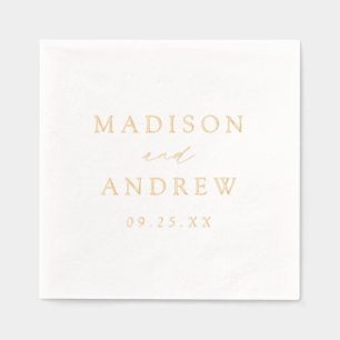 Modern Elegant Script Personalised Wedding Foil Napkins
