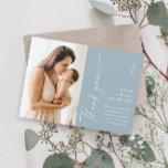 Modern Elegant Script Photo Baptism Thank You Card<br><div class="desc">Modern Elegant Script Boys Photo Baptism Thank You Card. Click the personalise button to customise this design with your details. To change the colours and fonts choose edit this design further to open up additional options for customisation.</div>