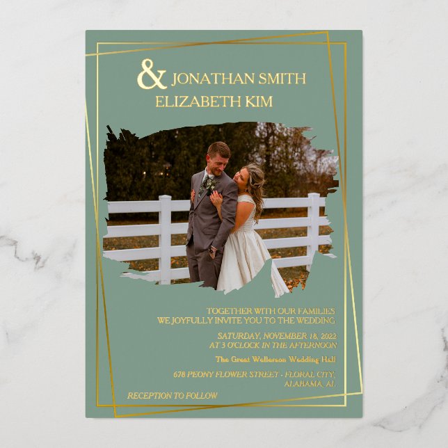 Modern Elegant Script Photo brush Overlay Wedding (Front)