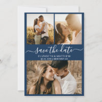 Modern Elegant Script Photo Collage Wedding