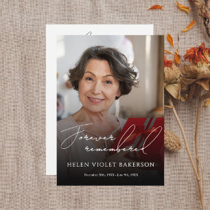 Modern Elegant Script Photo Funeral Flat Programme