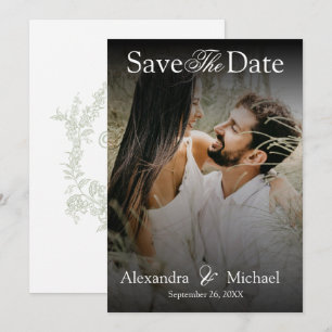 Modern Elegant Script Photo Overlay Wedding Save The Date