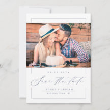 Modern elegant script photo wedding save the date