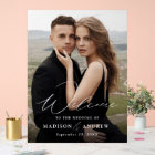 Modern Elegant Script Photo Wedding Welcome