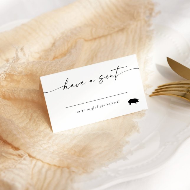 Modern Elegant Script Place Card Pork Option (Creator Uploaded)