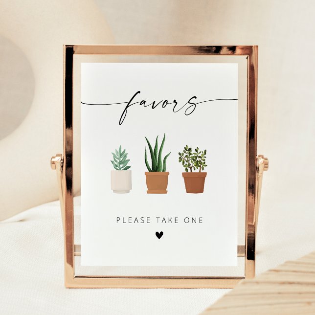 Modern Elegant Script Plant Favours Poster (Creator Uploaded)