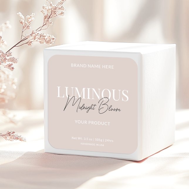 Modern Elegant Script Product Label Beige (Creator Uploaded)