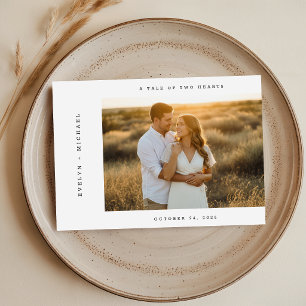 Modern Elegant Script QR Code Photo Wedding Invitation