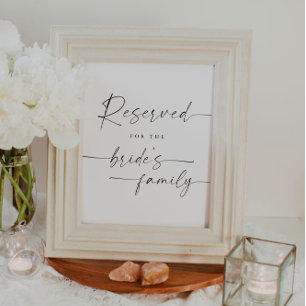 Modern Elegant Script Reserved For Wedding Sign
