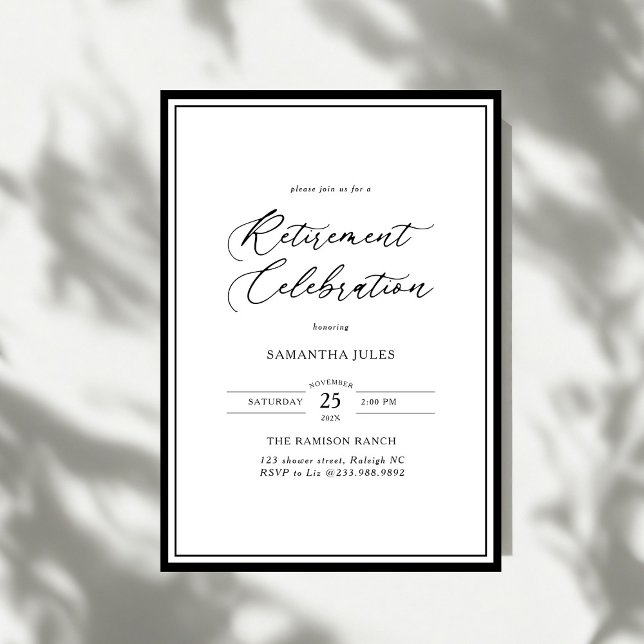 Modern Elegant Script Retirement Celebration Invitation (Creator Uploaded)