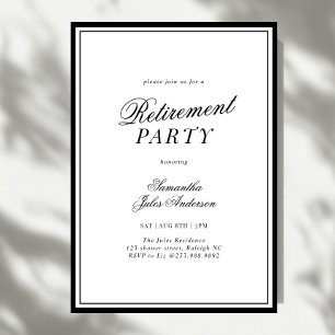 Modern Elegant Script Retirement Party  Invitation
