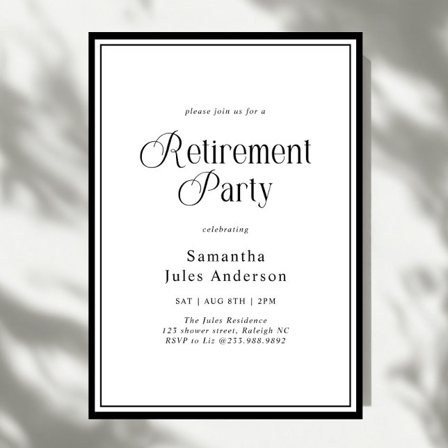 Modern Elegant Script Retirement Party  Invitation (Creator Uploaded)