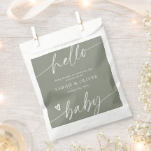 Modern Elegant Script Sage Green Baby Shower