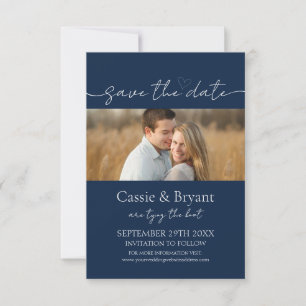 Modern Elegant Script Save the Date Monogram