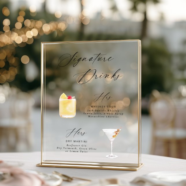 Modern Elegant Script Signature Drinks Poster (Creator Uploaded)