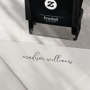 Modern Elegant Script Signature Personalized Self-inking Stamp