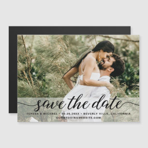 Modern Elegant Script swashes Photo Wedding