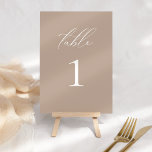 Modern Elegant Script Taupe Wedding Table Number<br><div class="desc">This beautiful invitation is part of a whole collection! Mix and match colours and wow your guests with these beautiful,  classic designs.</div>