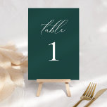 Modern Elegant Script Teal Table Number<br><div class="desc">This beautiful invitation is part of a whole collection! Mix and match colours and wow your guests with these beautiful,  classic designs.</div>