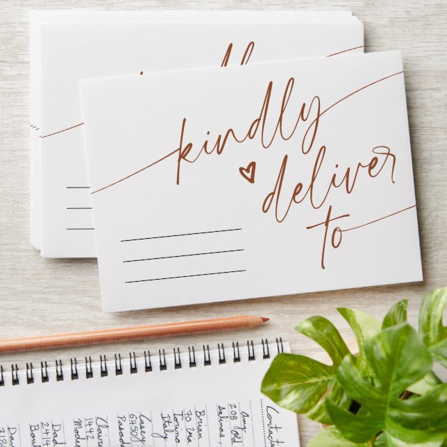 Modern Elegant Script Terracotta Baby Shower Envelope (Stacked)