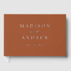 Modern Elegant Script Terracotta Photo Wedding