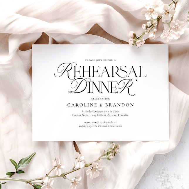 Modern Elegant Script Type Rehearsal Dinner Invitation (Creator Uploaded)