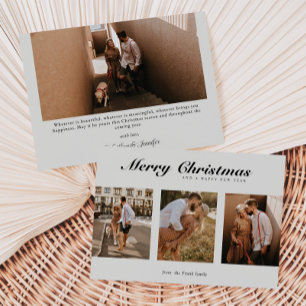 Modern Elegant Script Typography 4 Photo Holiday Card