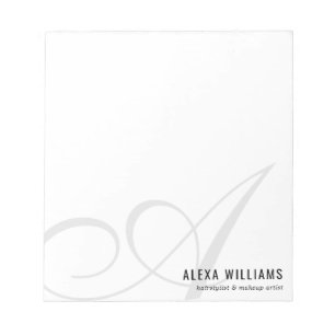 Modern Elegant Script Typography Monogram Business Notepad