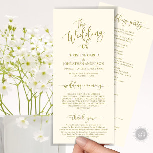 Modern Elegant Script, Wedding Ceremony Programme