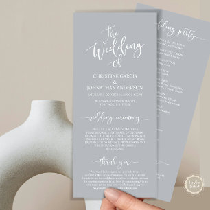 Modern Elegant Script, Wedding Ceremony Programme