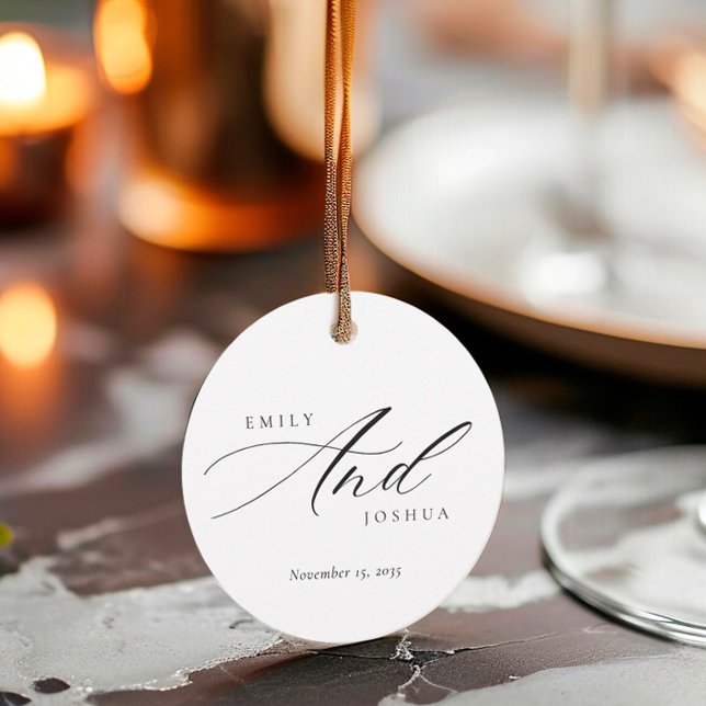 Modern Elegant Script Wedding Favour Tags (Creator Uploaded)